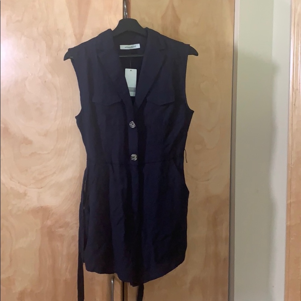 NWT Navy Collared Romper
